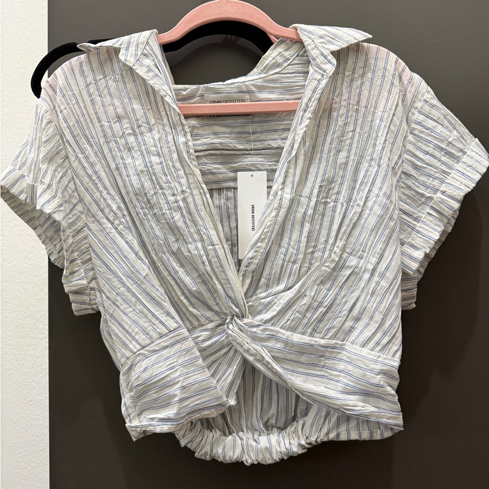 Urban Outfitters Blue and White Striped blouse
